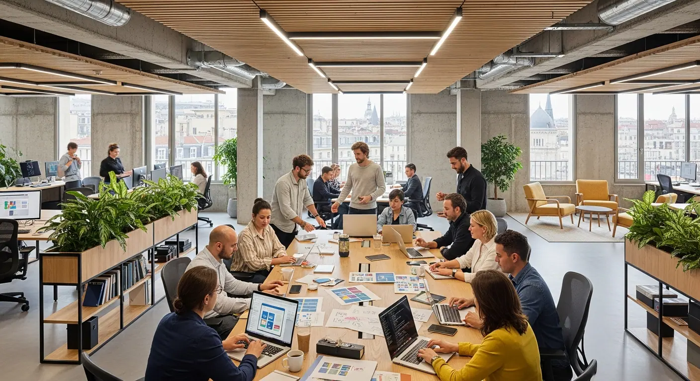 Espace de travail de l'équipe Marketplace Builder Factory à Lyon