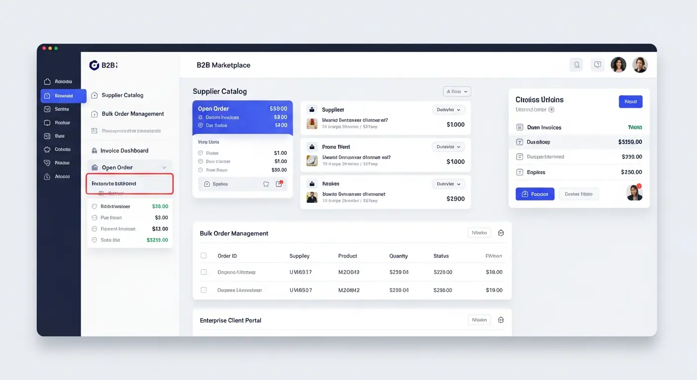 Interface marketplace B2B ProMarket
