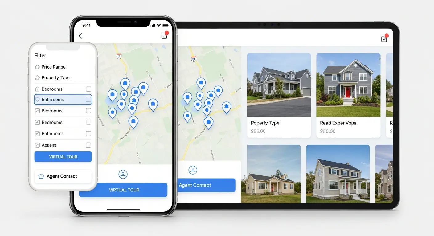 Marketplace immobilière avec annonces et carte