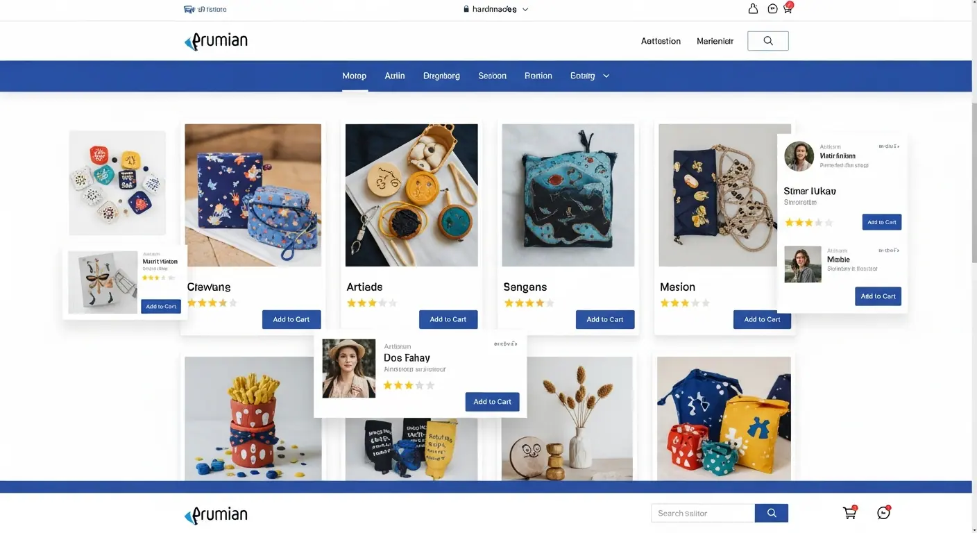 Interface marketplace artisans locaux ArtisanHub